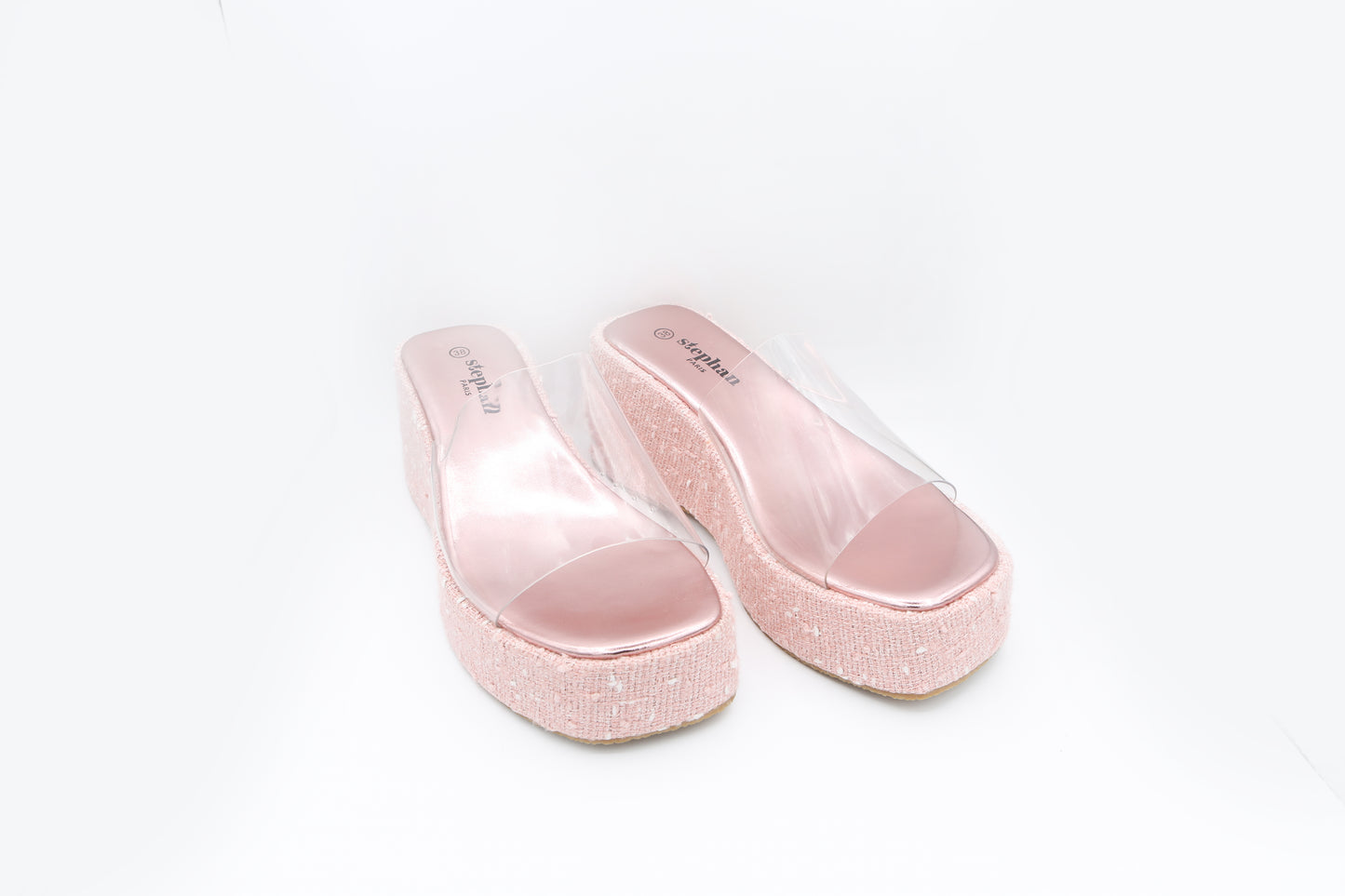 Sandale Compensée "Rose Poudré" Transparente 113