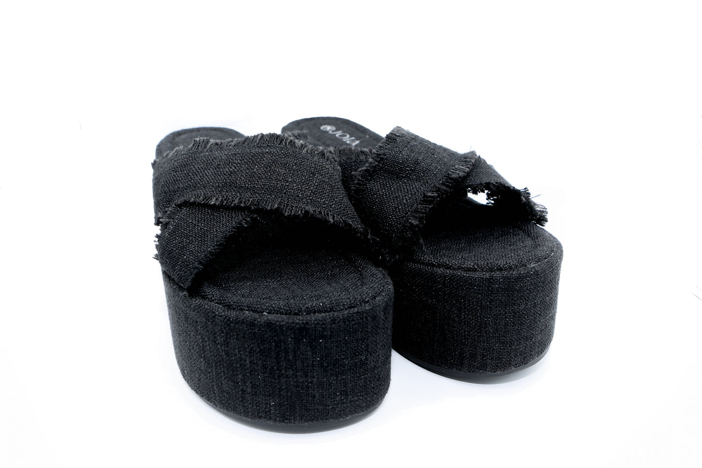 Sandale Plateforme "Effilochée Chic" Noire 119