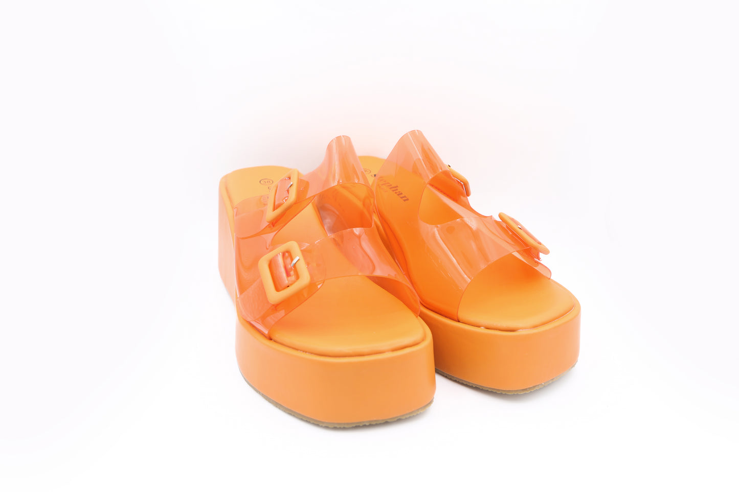 Sandale Compensée "Orange Vif" Transparente 112