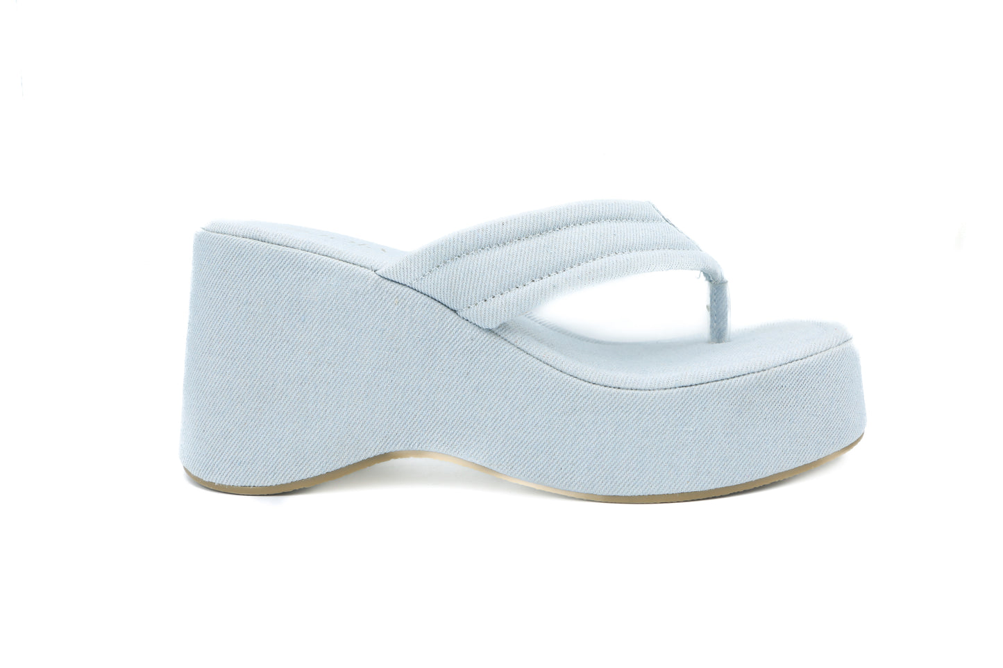 Tongs Compensées "Denim Céleste" 122