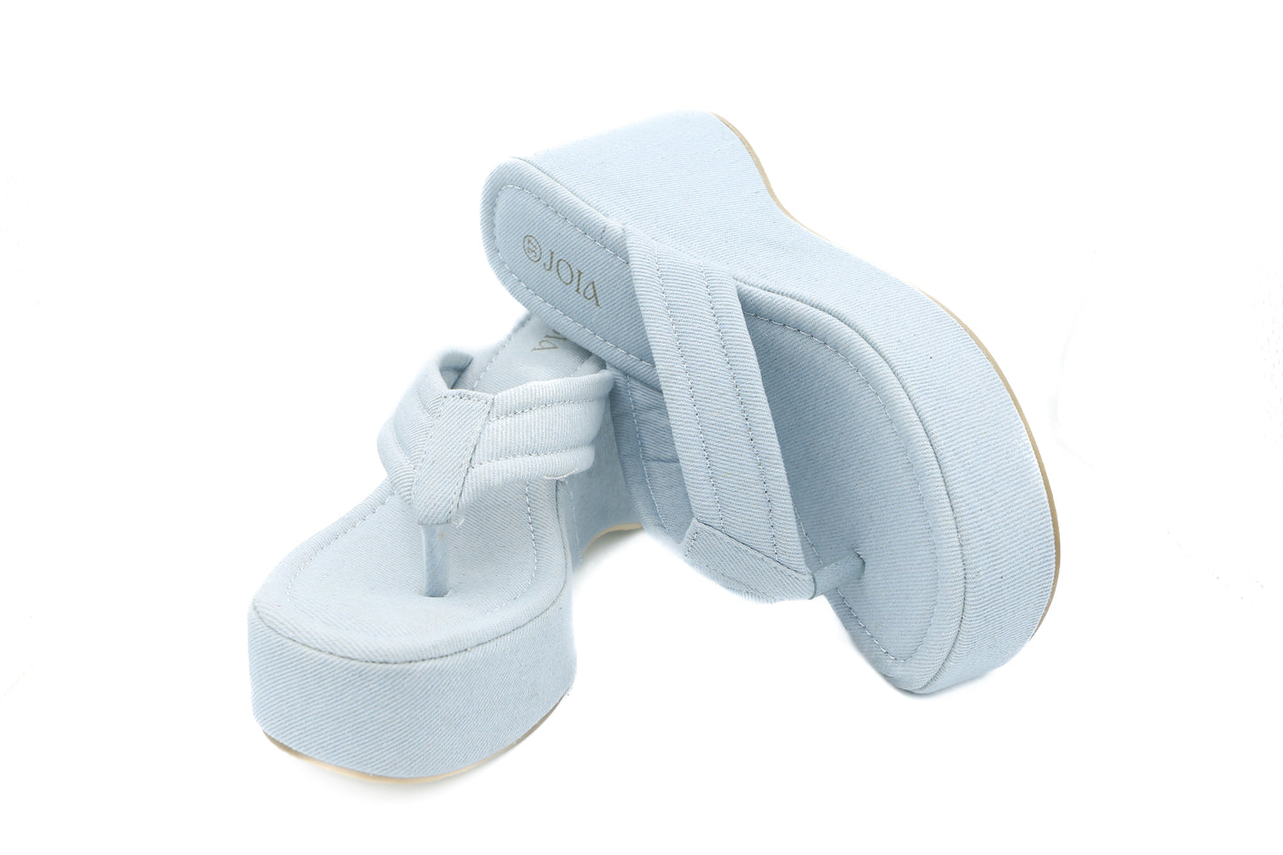 Tongs Compensées "Denim Céleste" 122