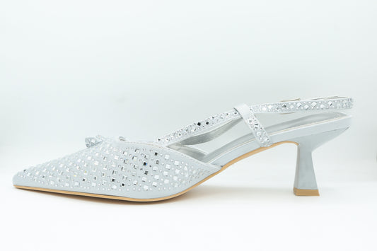Escarpin Slingback "Perle Argentée" à Petit Talon 127