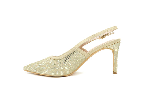 Escarpin Slingback "Doré Scintillant" 128